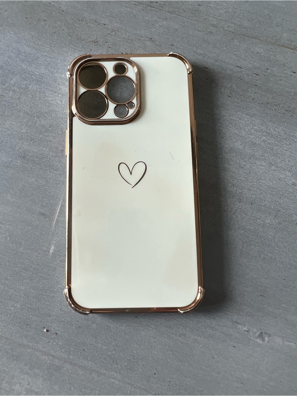 White and Rose Gold Heart Phone Case - Compatible Cell Phone Accessory